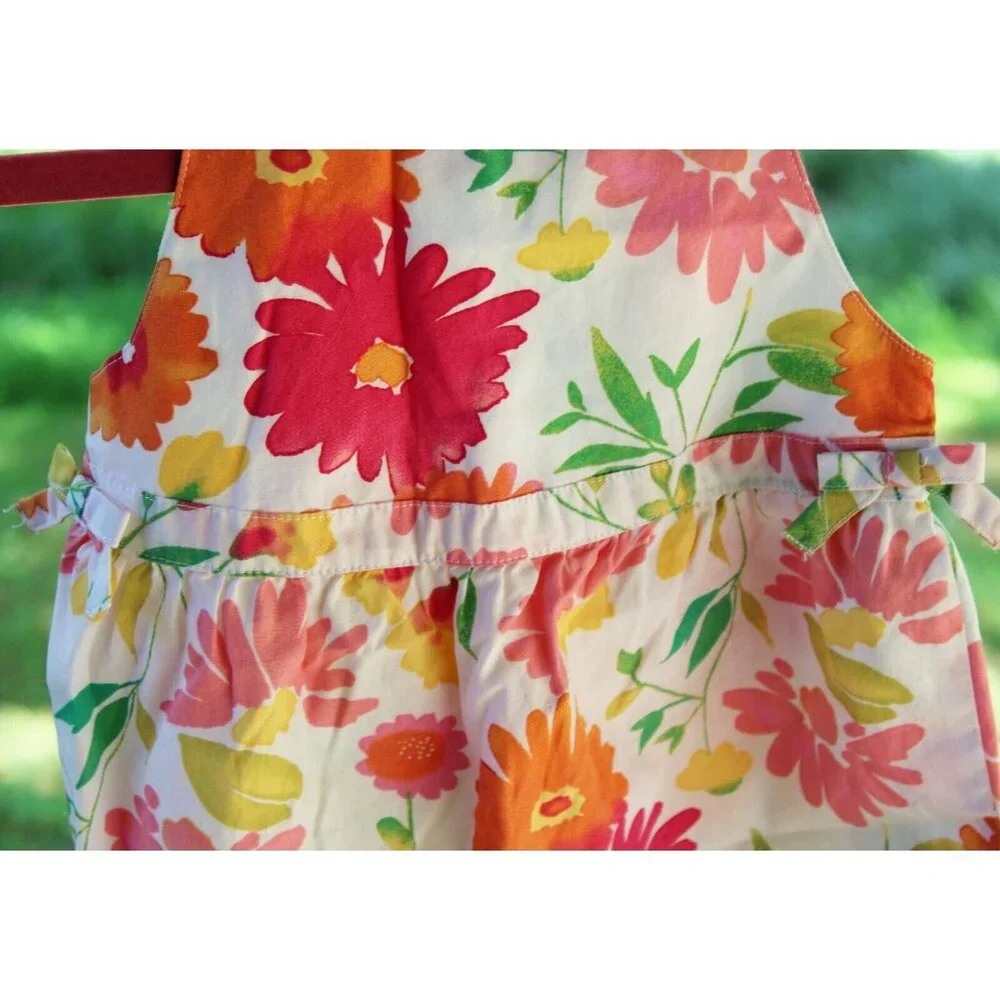 2004 Gymboree Floral Palette Bubble Romper Jumper Watercolor Flowers Summer
